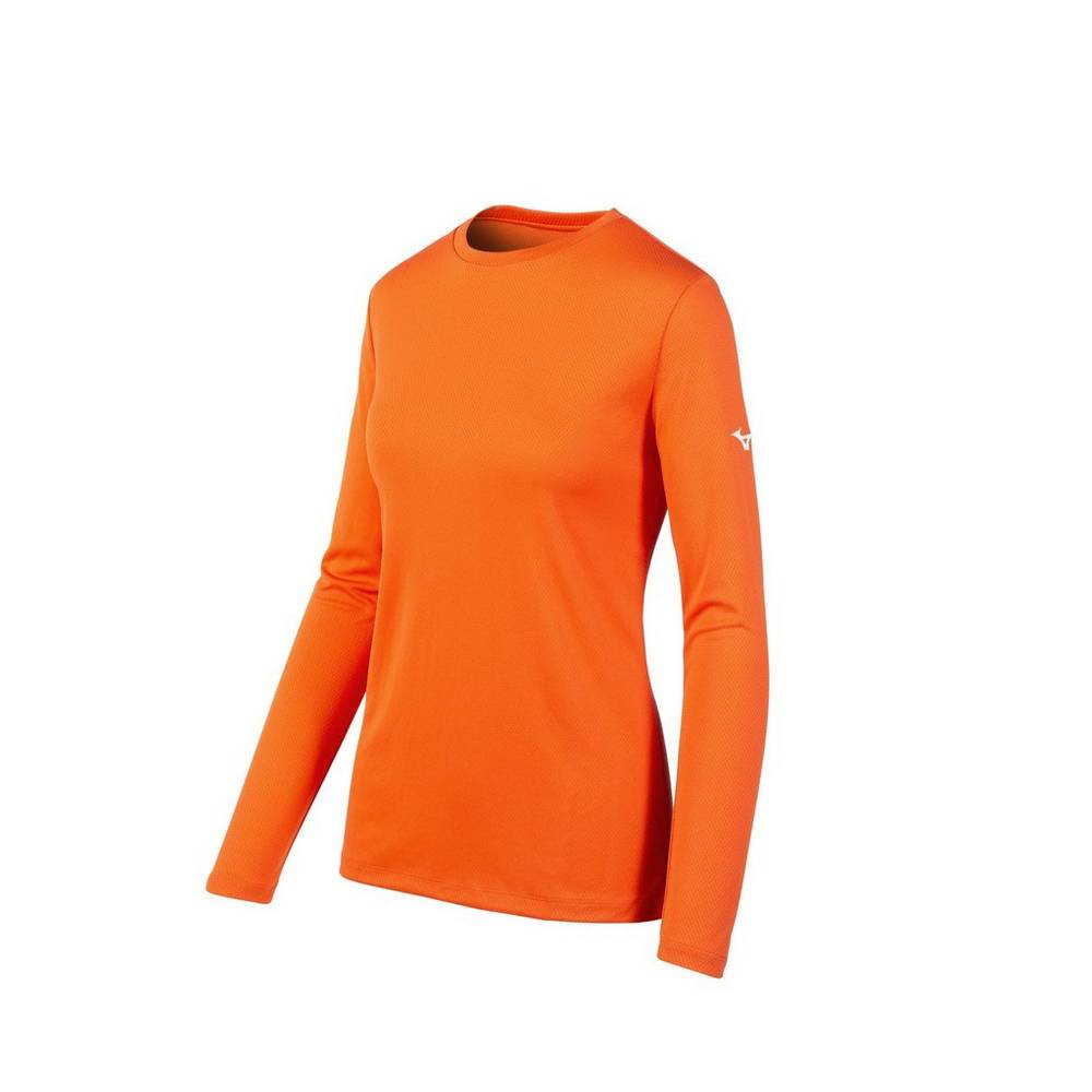 Camiseta Mizuno Long Sleeve - Mulher - Laranja - CJDLZ3025